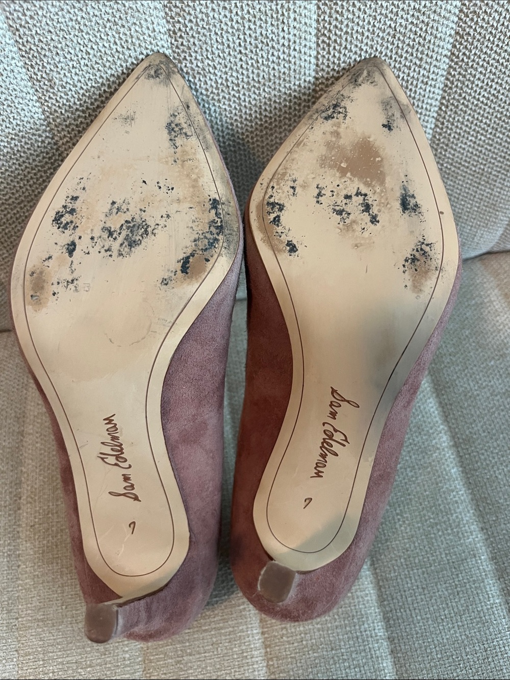 Sam Edelman Dusty Rose Suede Pointed-Toe Heels - Picture 7 of 9